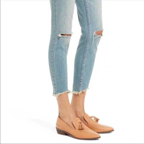 Free People size 24 distressed blue jeans - Picture 2 of 10